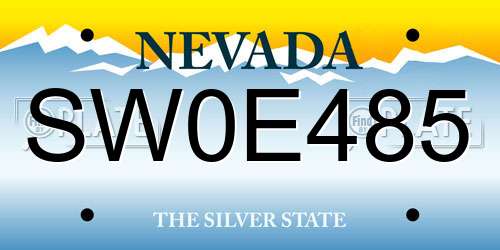 SW0E485 Nevada License Plate