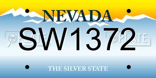 SW1372 Nevada License Plate