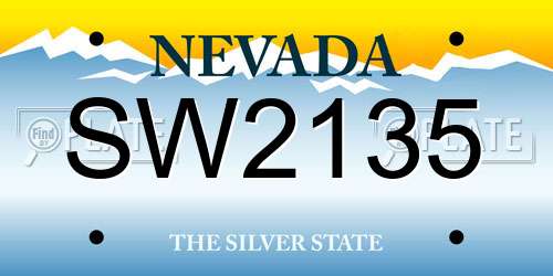 SW2135 Nevada License Plate
