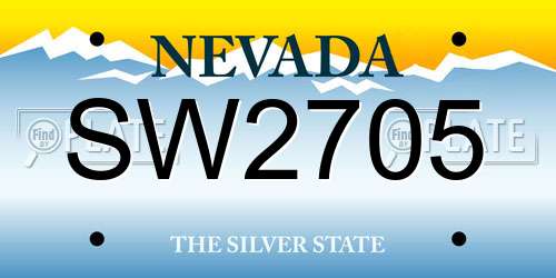 SW2705 Nevada License Plate
