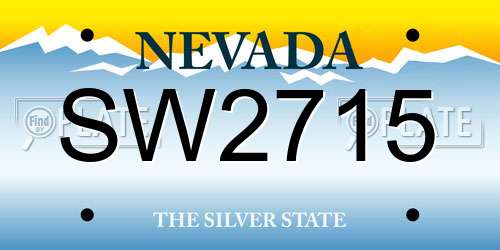 SW2715 Nevada License Plate