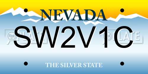 SW2V1C Nevada License Plate