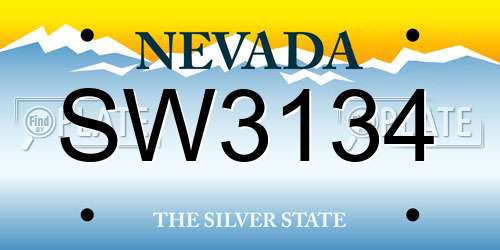 SW3134 Nevada License Plate