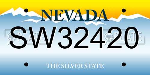 SW32420 Nevada License Plate