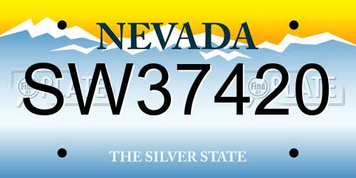 SW37420 Nevada License Plate