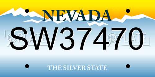 SW37470 Nevada License Plate