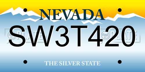 SW3T420 Nevada License Plate