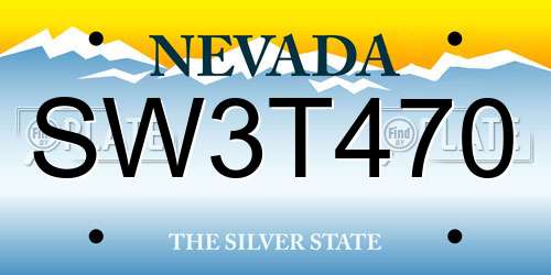 SW3T470 Nevada License Plate