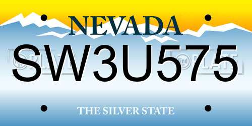 SW3U575 Nevada License Plate