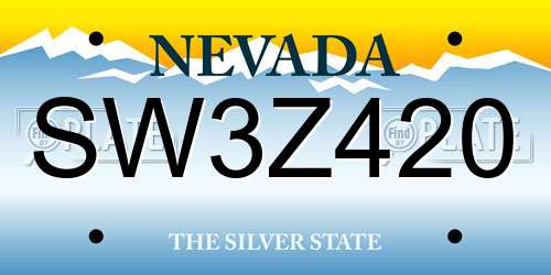 SW3Z420 Nevada License Plate