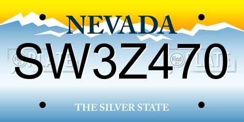 SW3Z470 Nevada License Plate