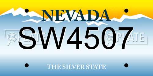 SW4507 Nevada License Plate