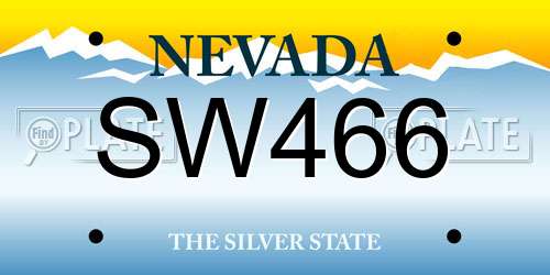 SW466 Nevada License Plate