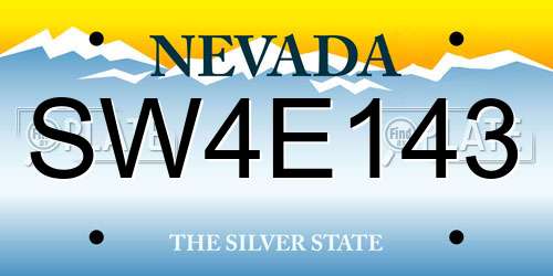 SW4E143 Nevada License Plate