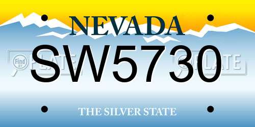SW5730 Nevada License Plate