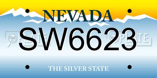 SW6623 Nevada License Plate
