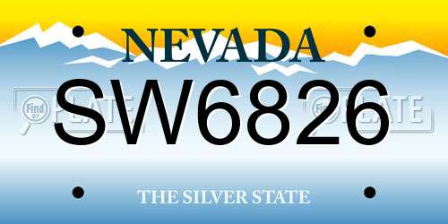 SW6826 Nevada License Plate