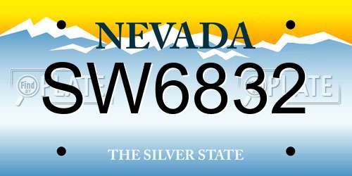 SW6832 Nevada License Plate