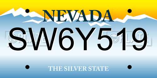 SW6Y519 Nevada License Plate