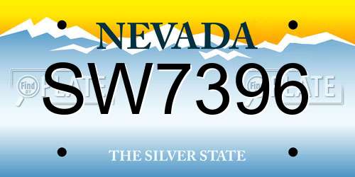 SW7396 Nevada License Plate