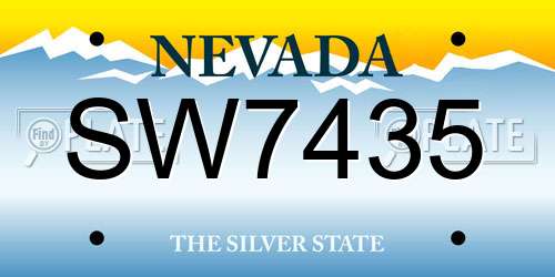 SW7435 Nevada License Plate