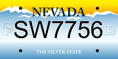 SW7756 Nevada License Plate