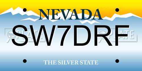 SW7DRF Nevada License Plate