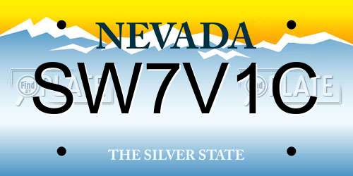 SW7V1C Nevada License Plate