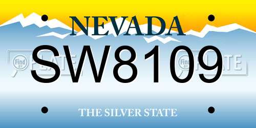 SW8109 Nevada License Plate
