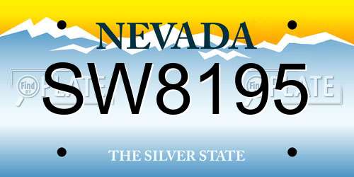 SW8195 Nevada License Plate