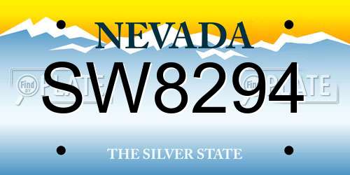 SW8294 Nevada License Plate