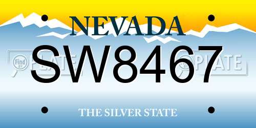 SW8467 Nevada License Plate