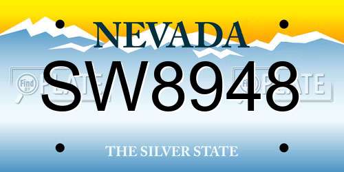 SW8948 Nevada License Plate