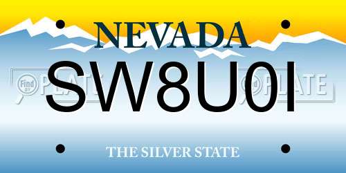SW8U0I Nevada License Plate