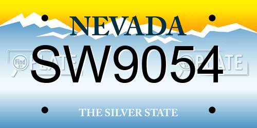 SW9054 Nevada License Plate