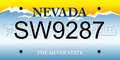 SW9287 Nevada License Plate