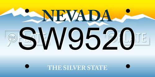 SW9520 Nevada License Plate