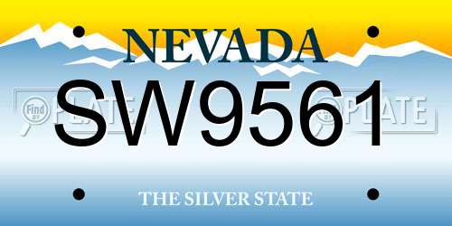 SW9561 Nevada License Plate