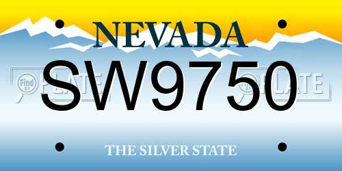 SW9750 Nevada License Plate