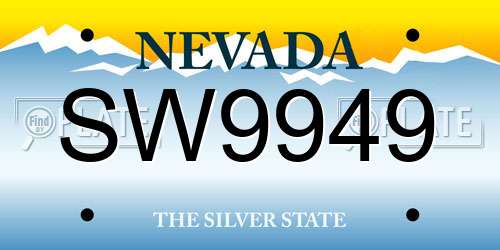 SW9949 Nevada License Plate