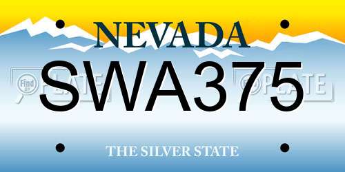 SWA375 Nevada License Plate