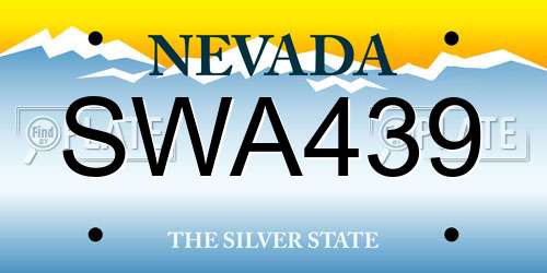 SWA439 Nevada License Plate