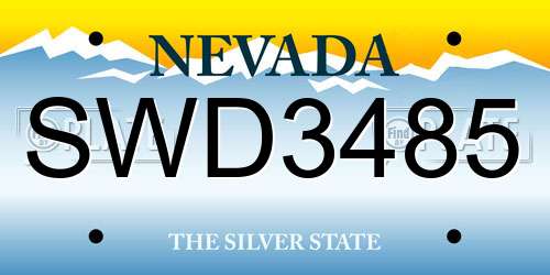 SWD3485 Nevada License Plate