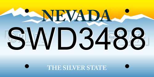 SWD3488 Nevada License Plate