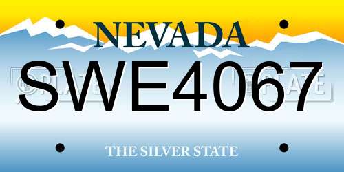 SWE4067 Nevada License Plate