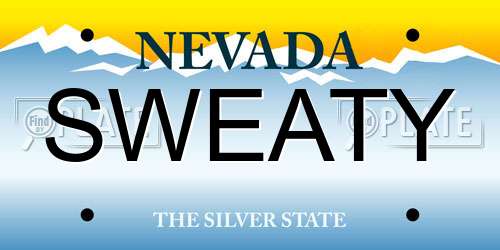 SWEATY Nevada License Plate