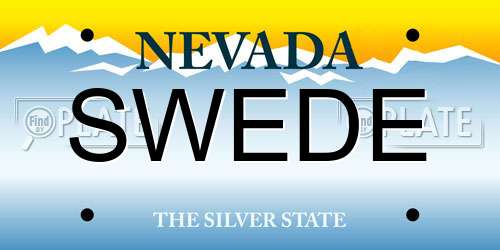 SWEDE Nevada License Plate