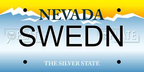 SWEDN Nevada License Plate