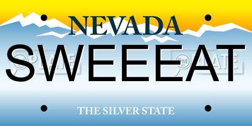 SWEEEAT Nevada License Plate