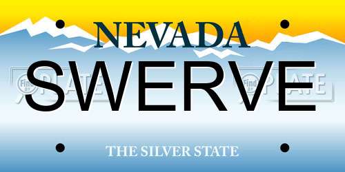 SWERVE Nevada License Plate